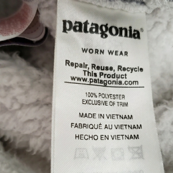 Patagonia Los Gatos Fleece Hoody Off White Cream Jacket SZ XL - Picture 3 of 4